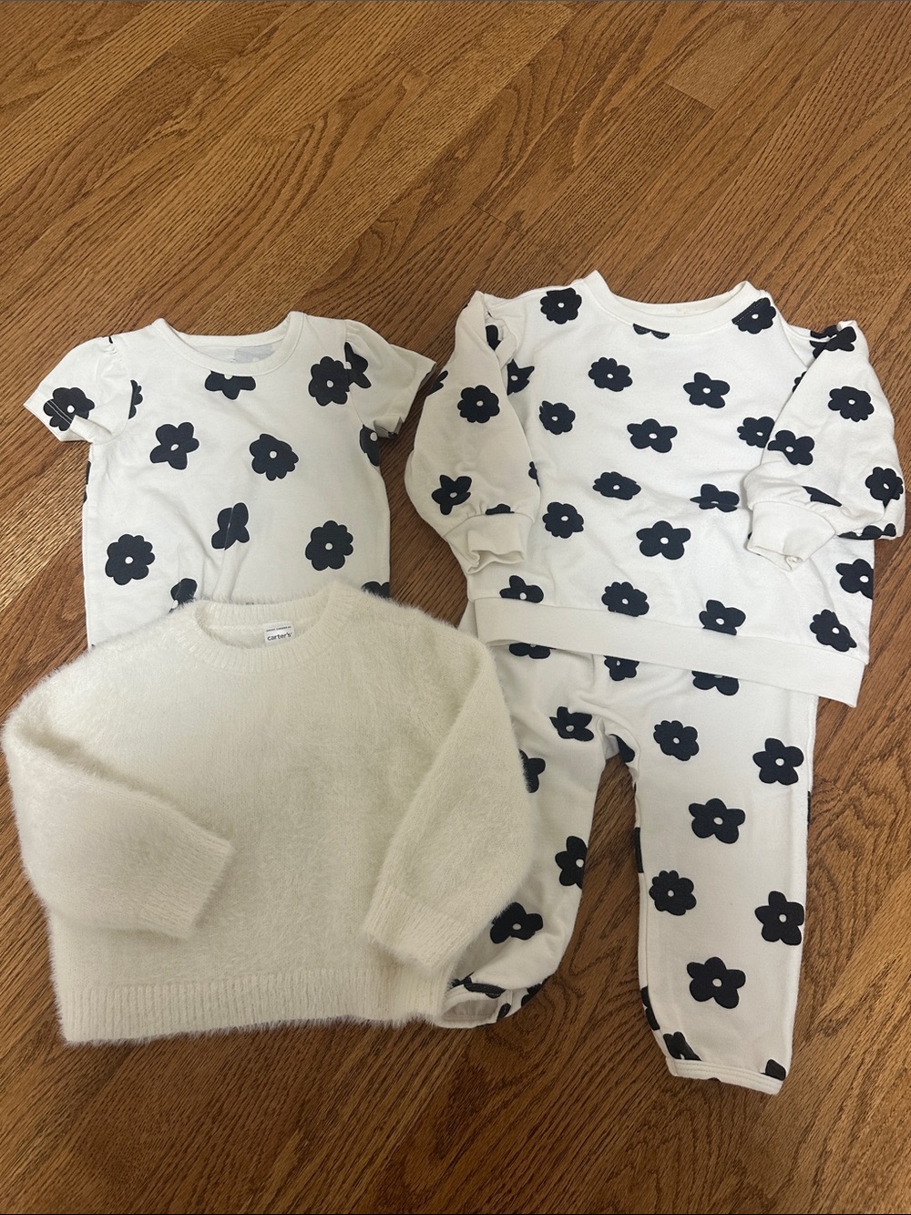 Cloud Island & Carter’s Sweater, Romper and Sweatsuit (12-18 months)